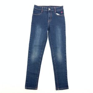 Limited Too Girls 7  Denim Blue Skinny Jeans  Embr